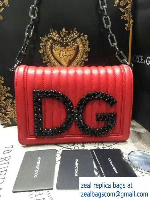 Dolce  &  Gabbana DG Girls Shoulder Bag In Quilted Nappa Leather Red 2018